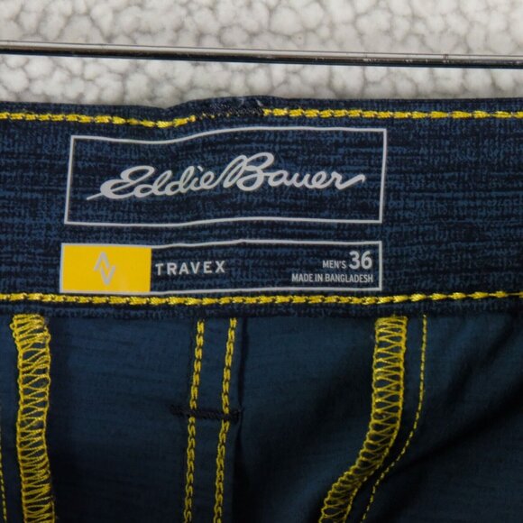 Eddie Bauer Travex Shorts Mens 36 Blue Hybrid Nylon Hiking Beach Summer - Picture 8 of 11